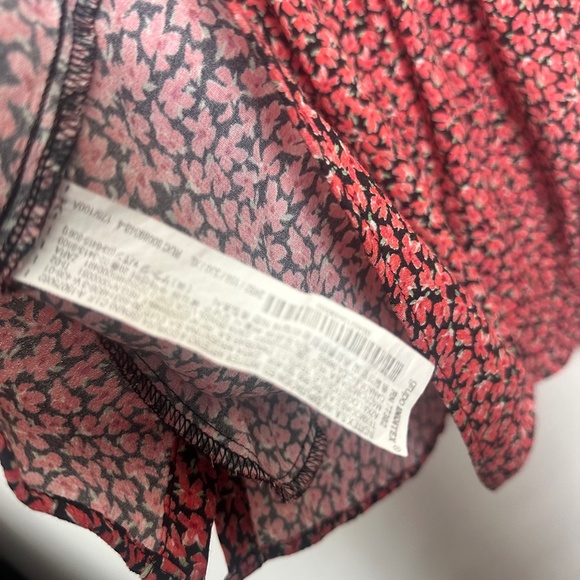 Zara Red Floral Printed Button Ruffle Shoulder Long Sleeve Mini Dress XL - Picture 11 of 13